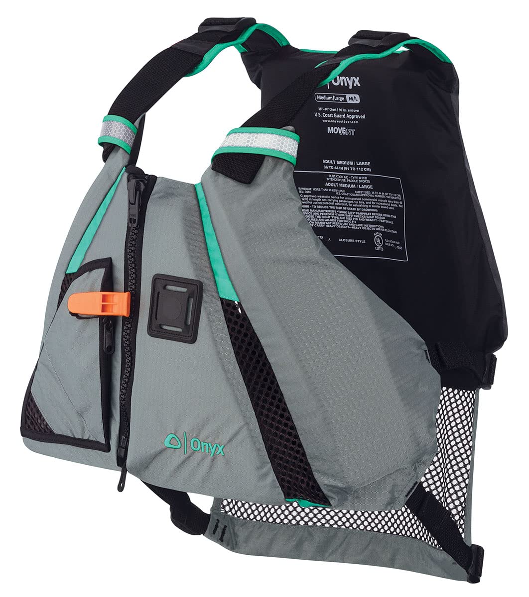 ONYX MOVEMENT DYNAMIC PADDLE SPORTS LIFE VEST M/L AQUA