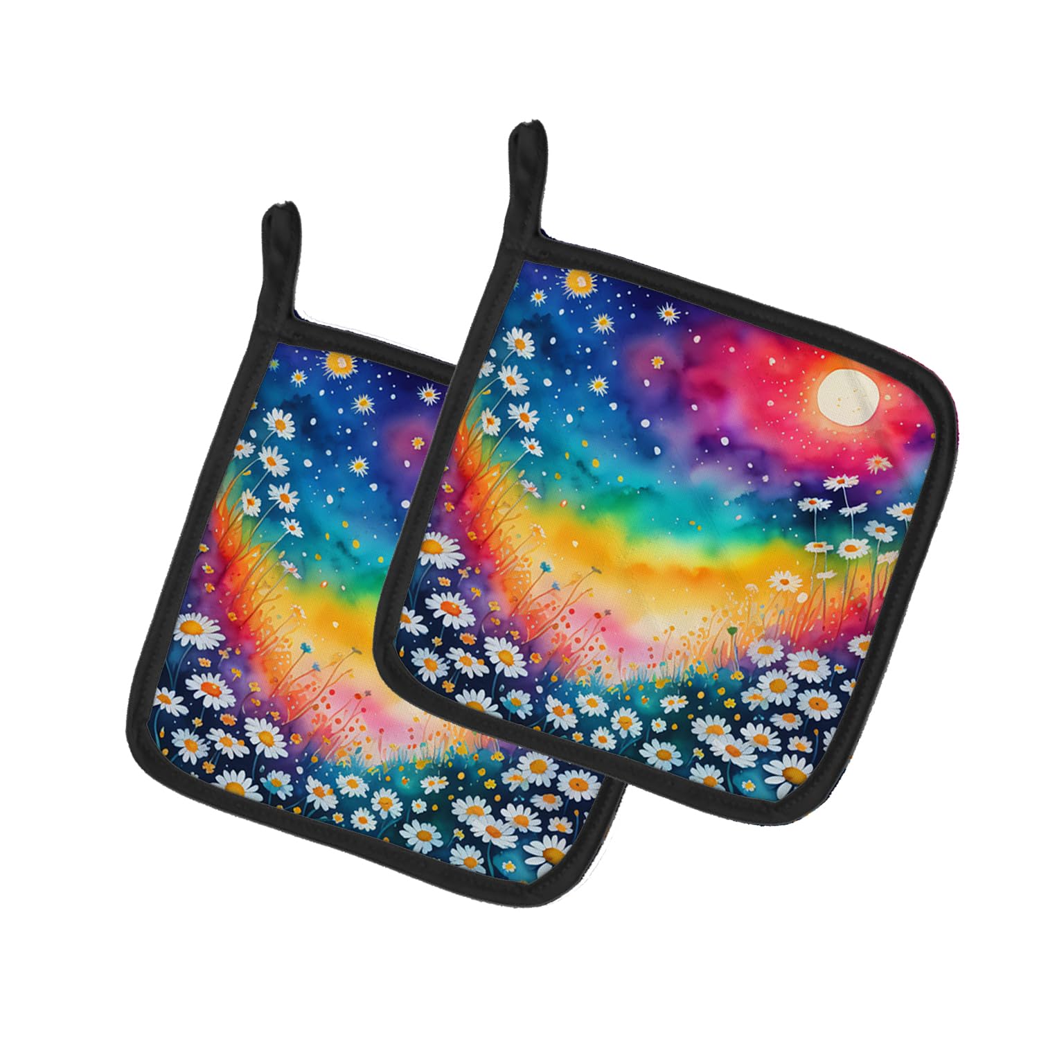 Colorful Daisies Pair of Pot Holders