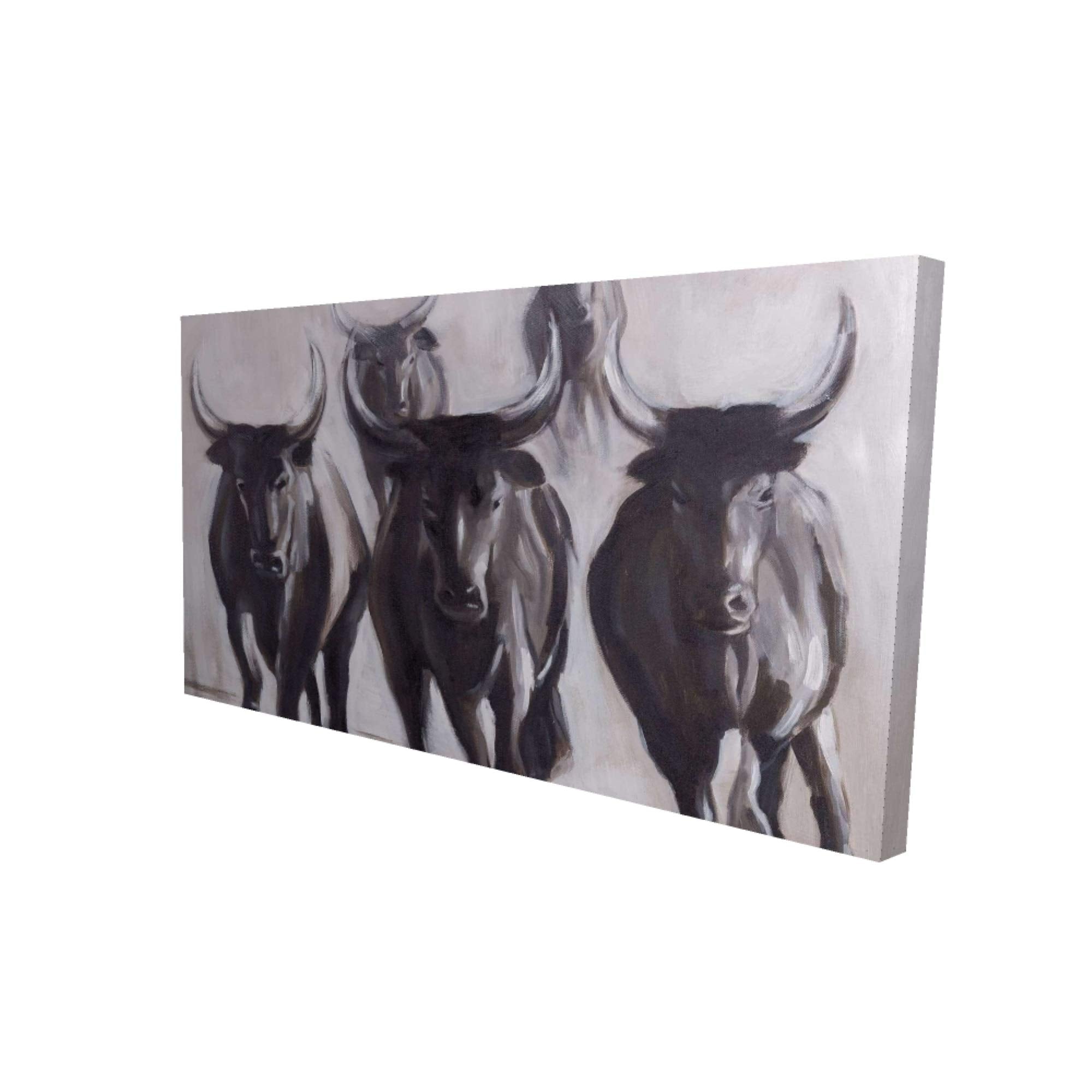 Running Fierce Bulls - Print on canvas by Begin Edition