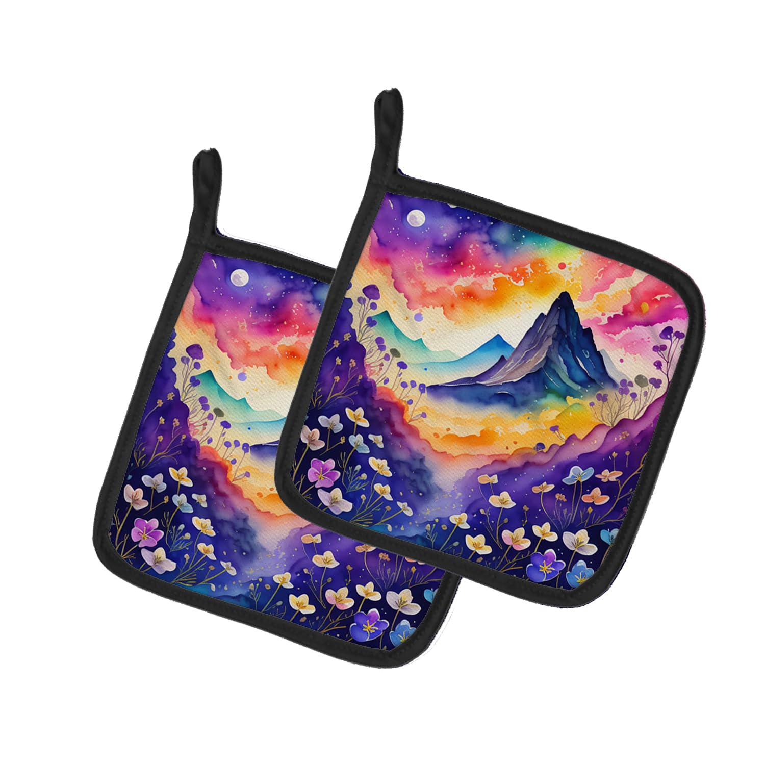 Colorful Violets Pair of Pot Holders