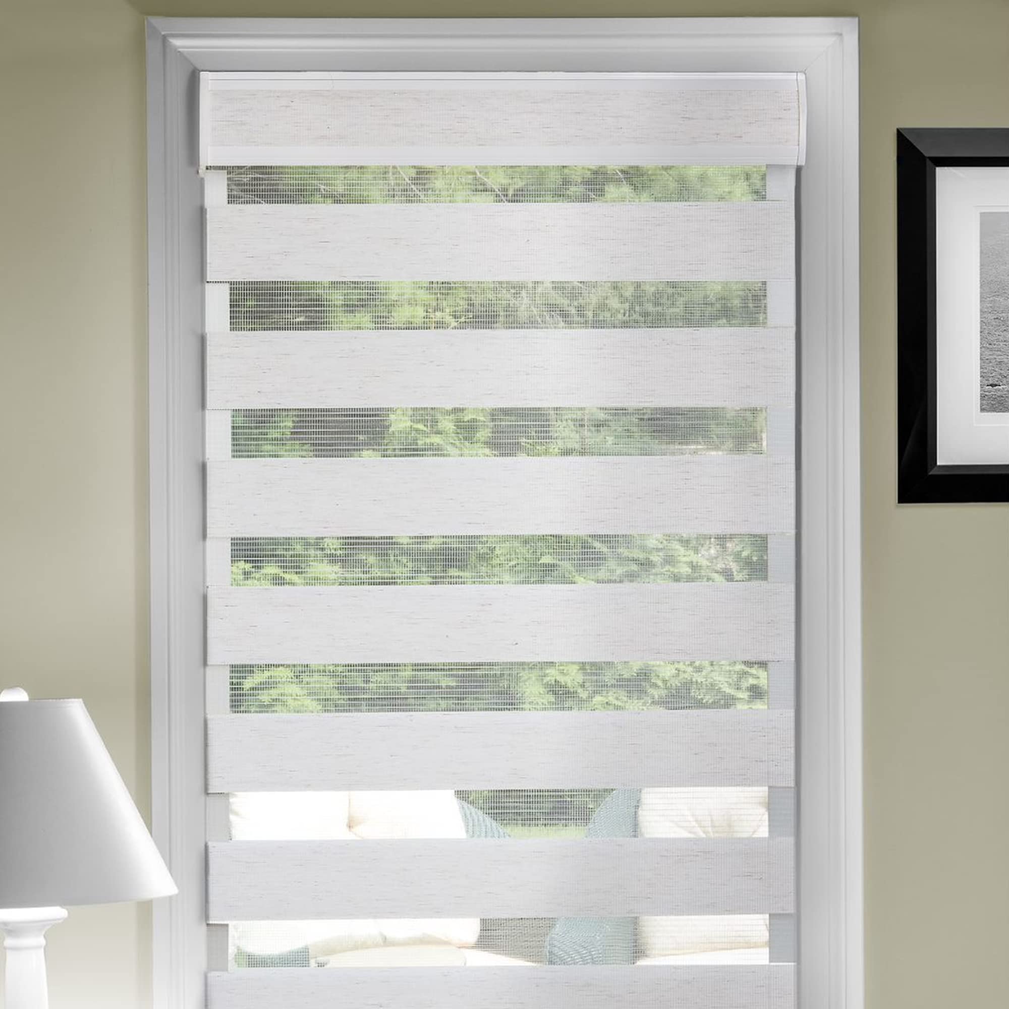Cordless Celestial Sheer Double Layered  Shade 23x72 - Linen