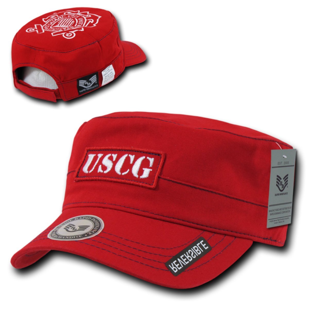 Cadet Reversible Caps, USCG, Red