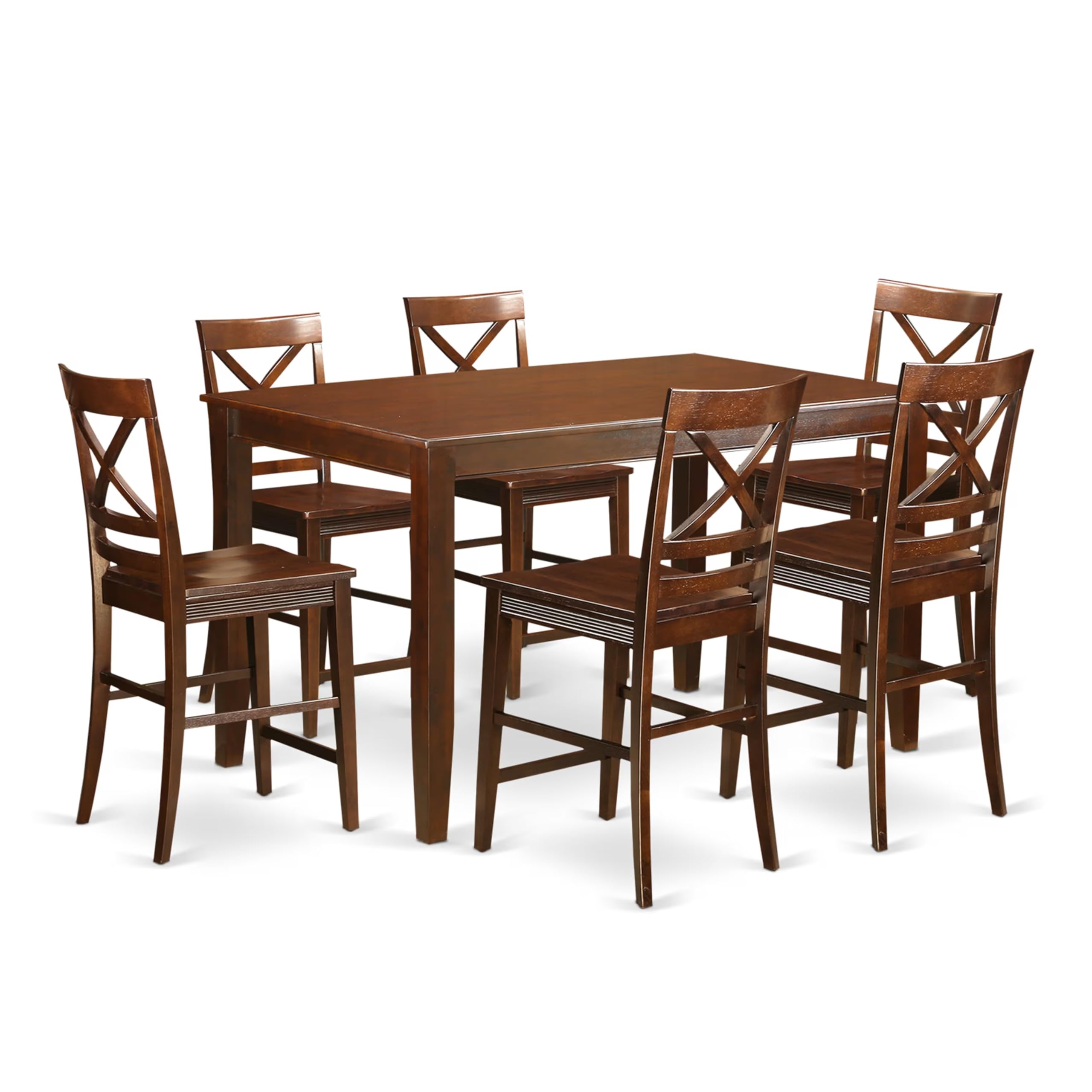 7  Pc  Dining  counter  height  set  -  high  top  Table  and  6  Kitchen  bar  stool.