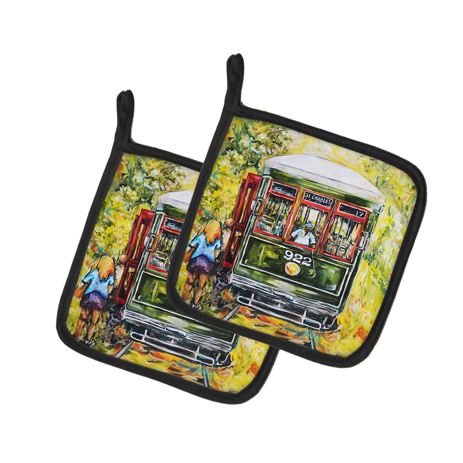 Saint Charles No. 922 Streetcar Pair of Pot Holders