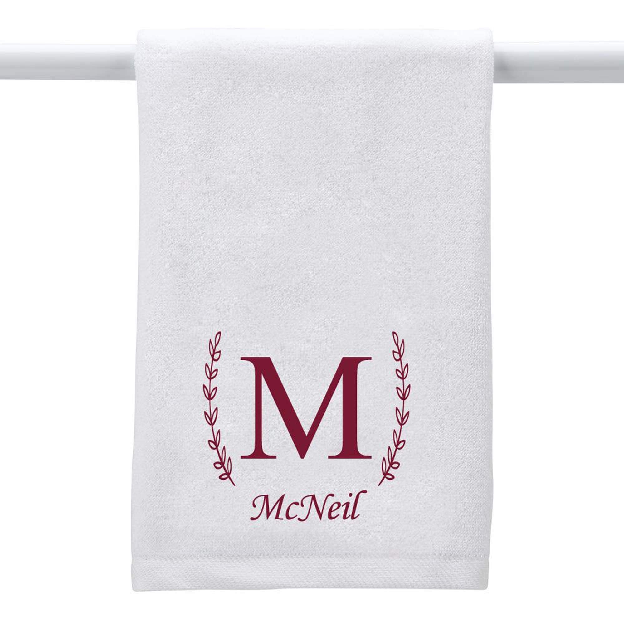 White Towel Single Letterfamily Name