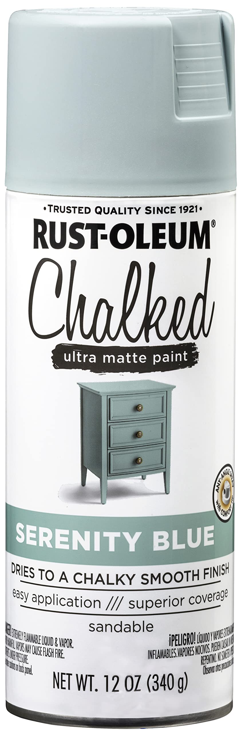Rust-Oleum 302595 Series Chalked Ultra Matte Spray Paint, 12 Ounce (Pack Of 1), Serenity Blue