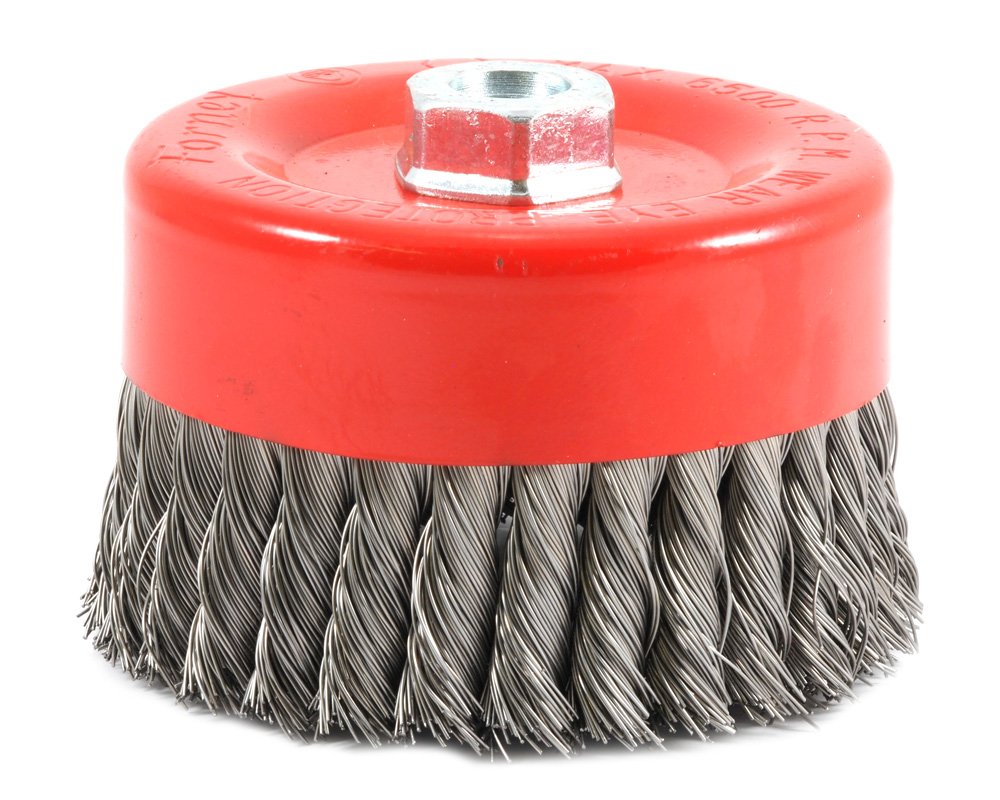 Forney 72756 6-Inch By 58-11 Knotted Cup Brush 020 Carbon Steel