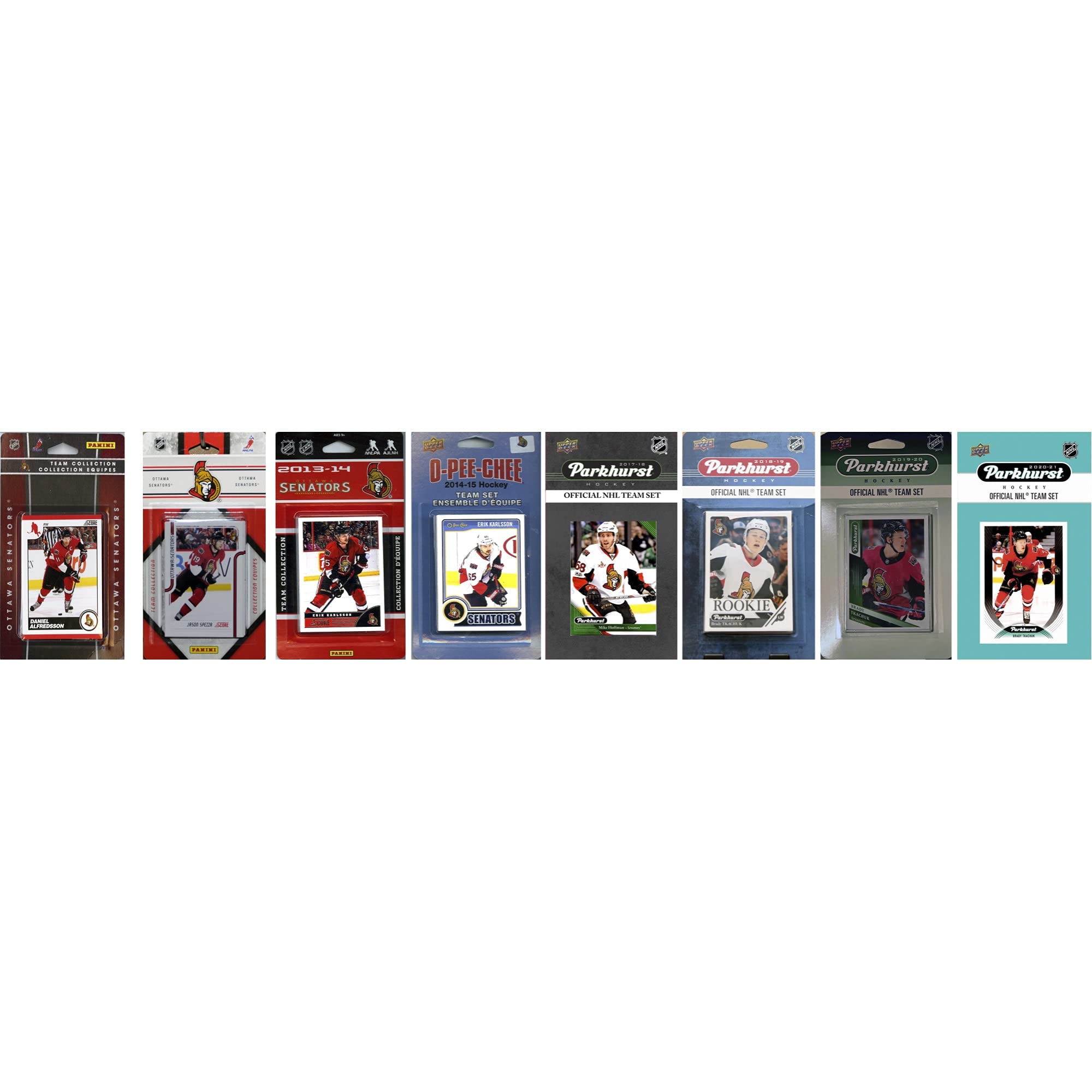 NHL Ottawa Senators 8 Different Licensed Trading Card Team Sets