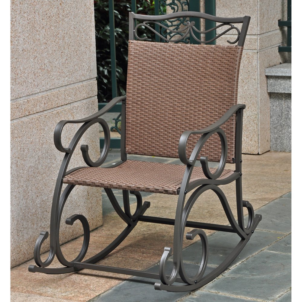 Valencia Resin Wicker/ Steel Rocking Chair - Antique Brown