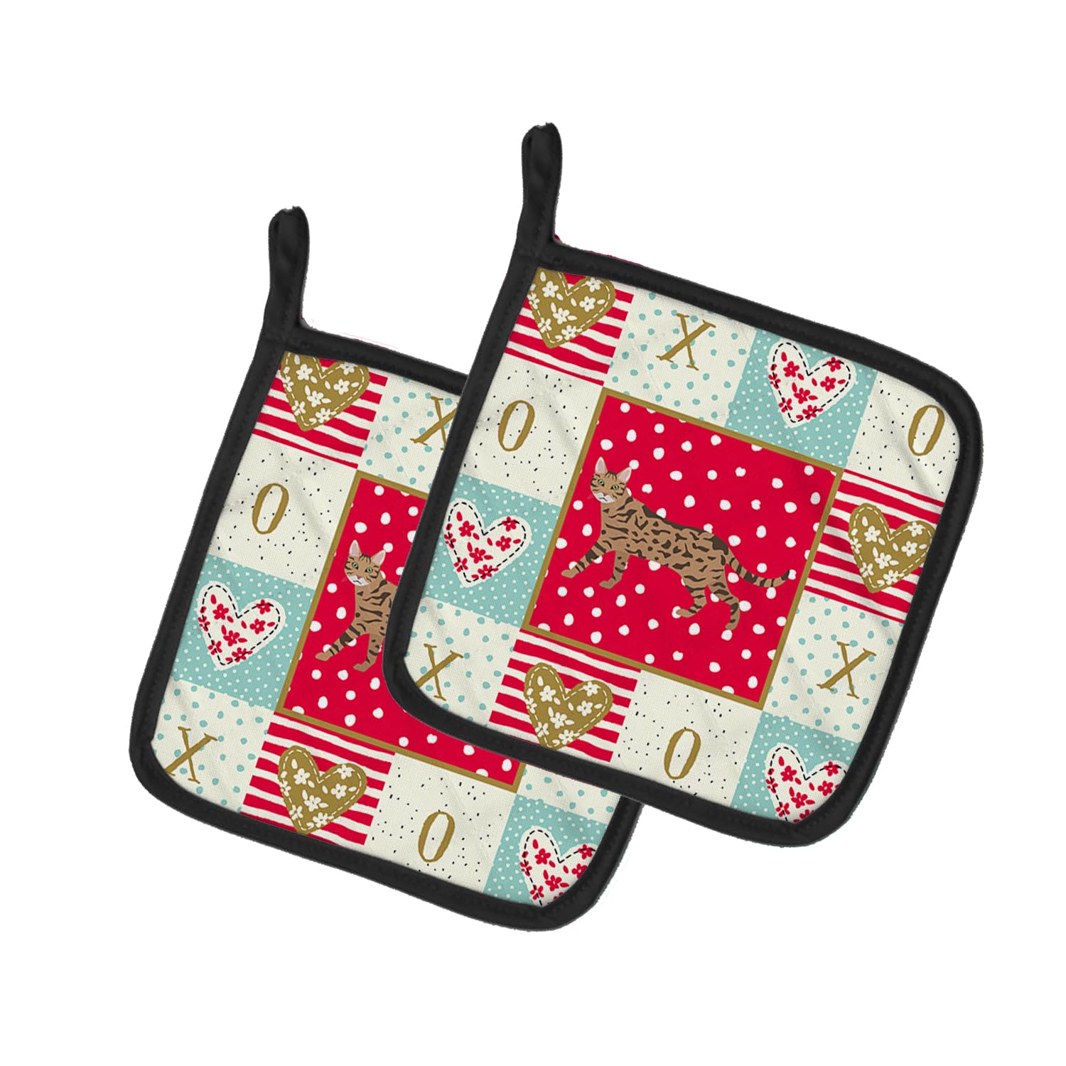 Serengeti Cat Love Pair of Pot Holders