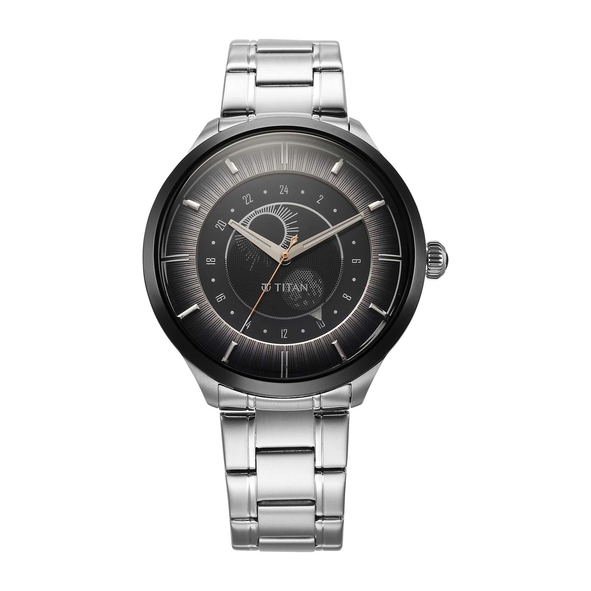Titan Analog Men Caleum Sun Moon Phase in Scarlet Red - Stellar Edition