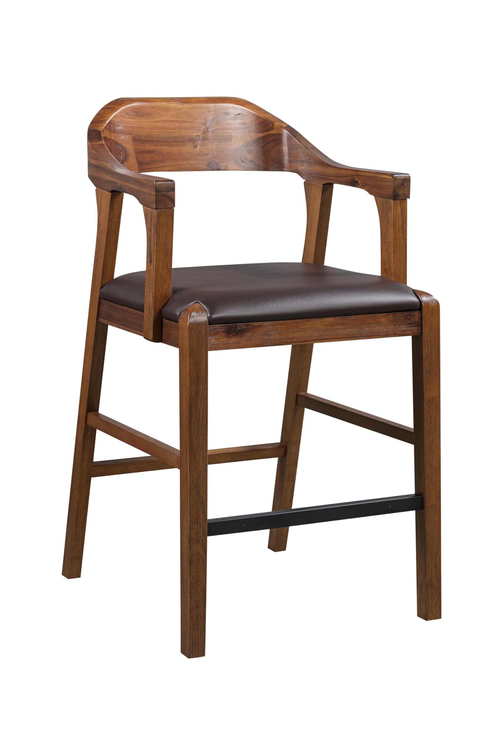 Rasmus Stationary Counter Stool - Chestnut Wire-Brush Finish
