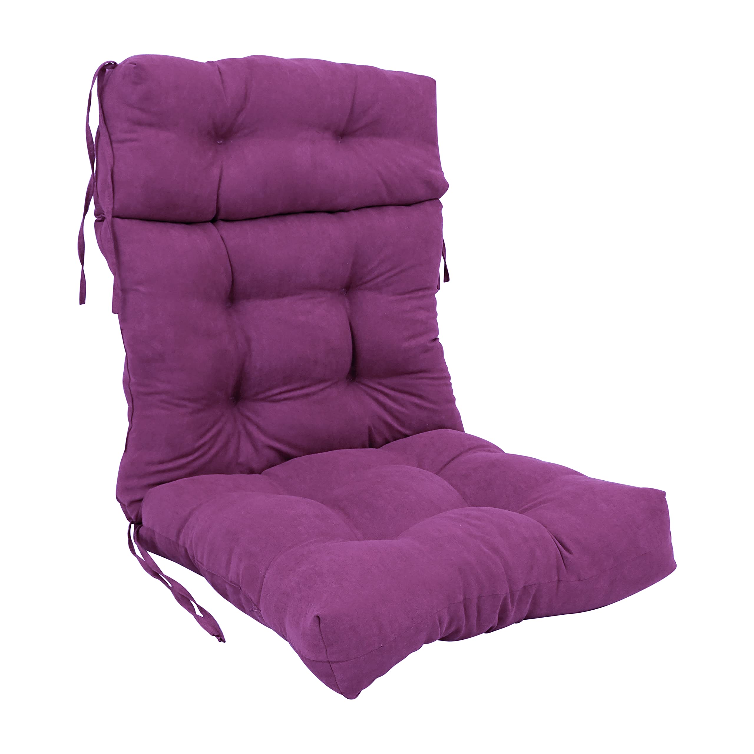 20-inch by 42-inch Solid Microsuede Tufted Chair Cushion Purple-Color