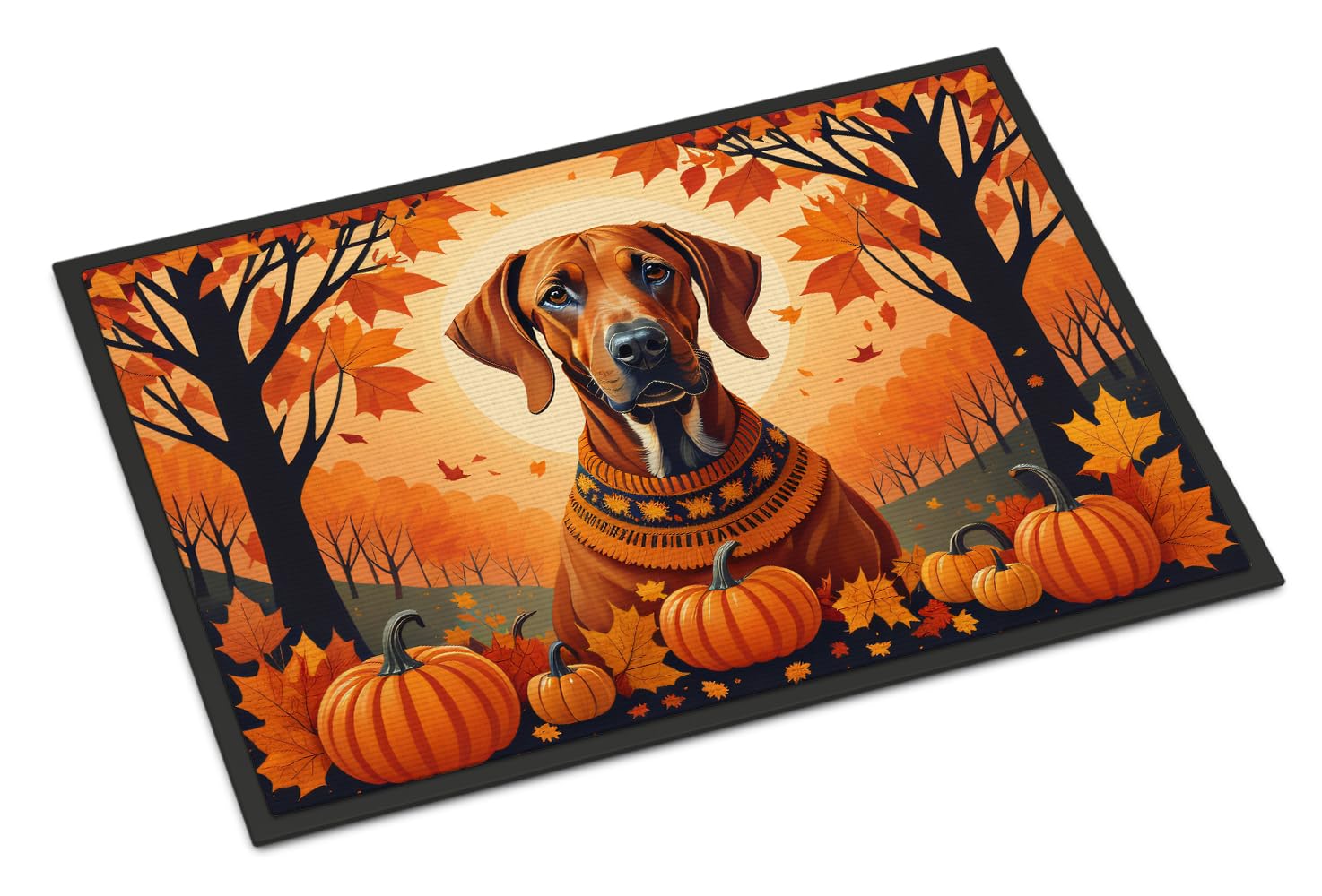 Carolines Treasures DAC1066JMAT Rhodesian Ridgeback Fall Indoor or Outdoor Mat 24x36 Front Door Mat Indoor Outdoor Rugs for Entryway, Non Slip Washable Low Pile, 24H X 36W