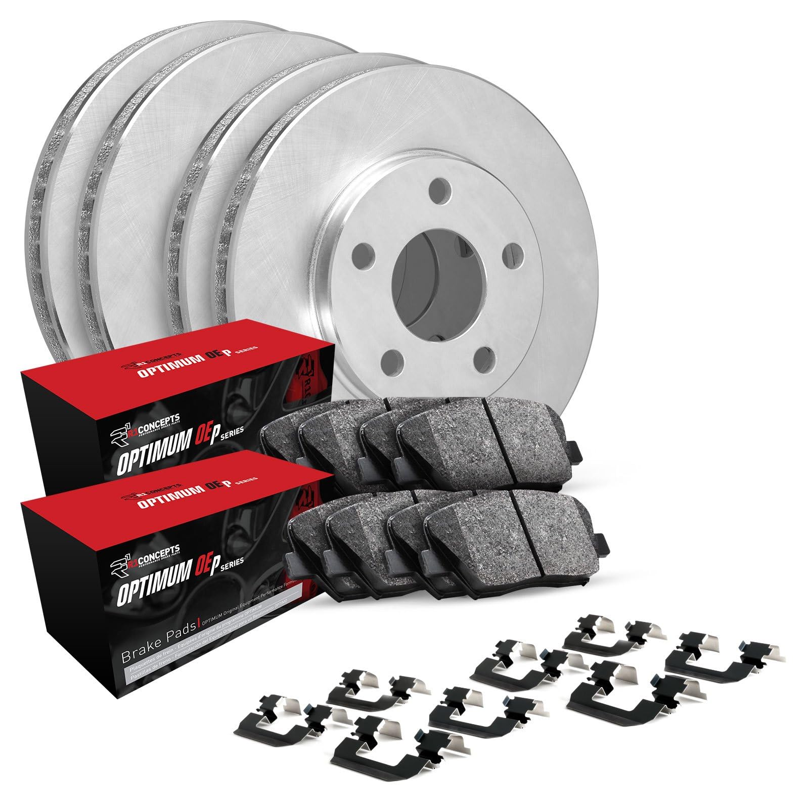 R1 Concepts Disc Brake Rotor and Drum Set with Optimum Oe Pads, Shoes, and Hardware WFUH2-67241