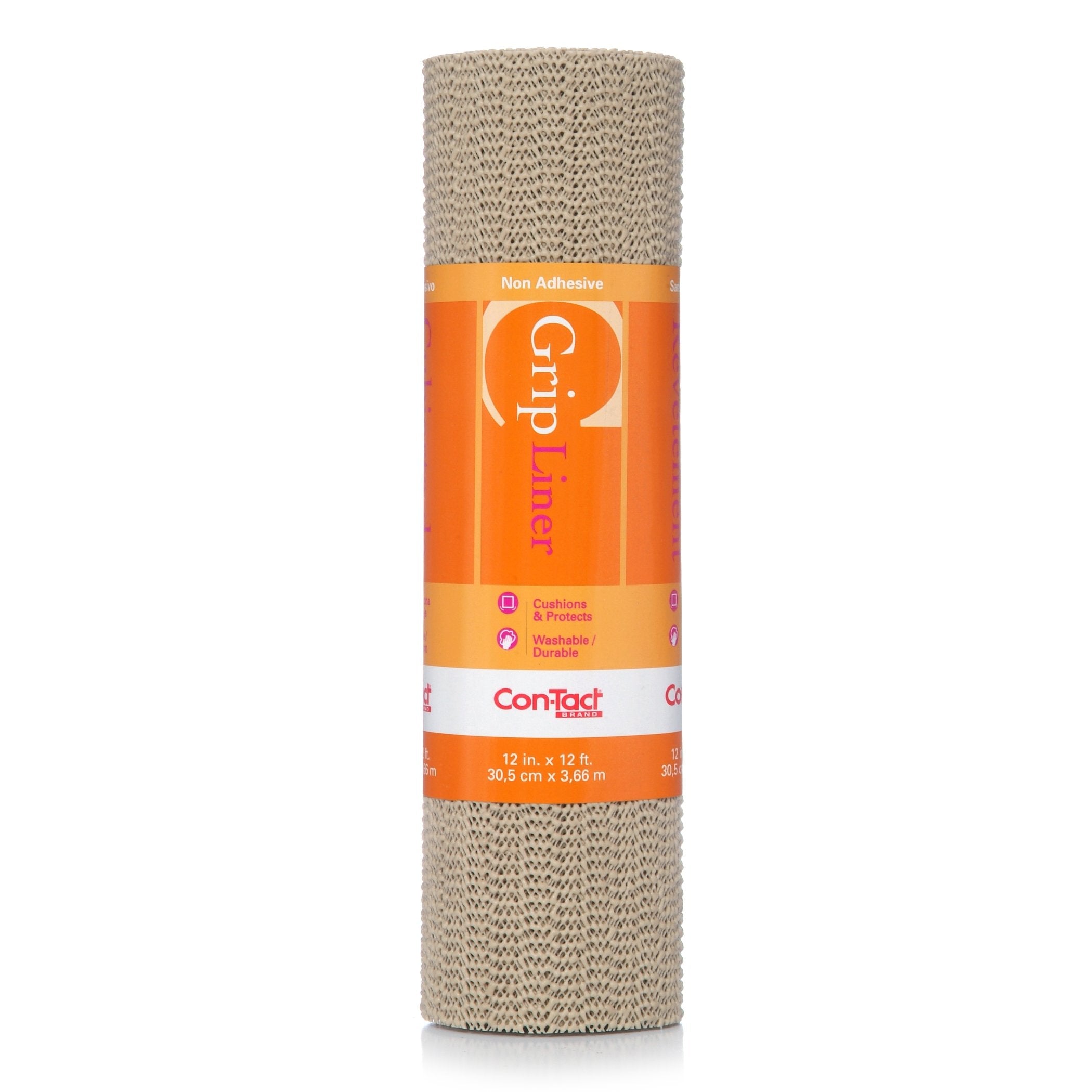 Con-Tact Brand Grip Classic Non-Adhesive Shelf, Cabinet And Drawer Liner, 20 X 5, Taupe