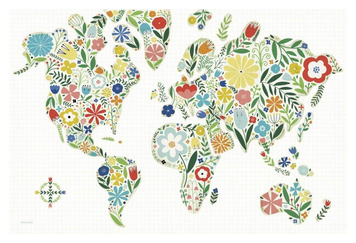 Floral World White -Paper Art-20x14”