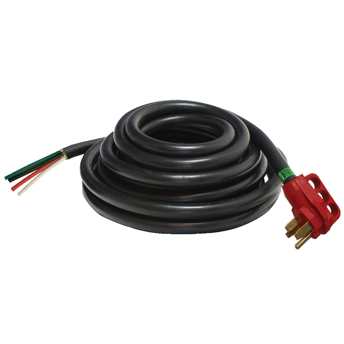 Valterra A10-5025End Mighty Cord 50 Amp Non-Detachable Power Cord Whandle - 25, Red