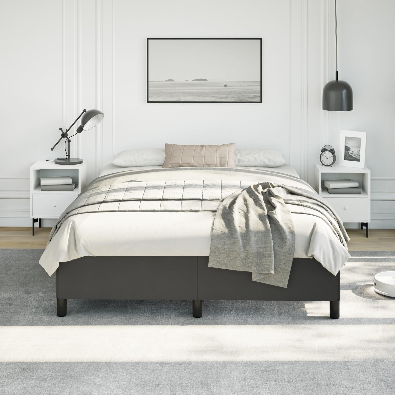 vidaXL Bed Frame Black 59.8x79.9??Queen Faux Leather