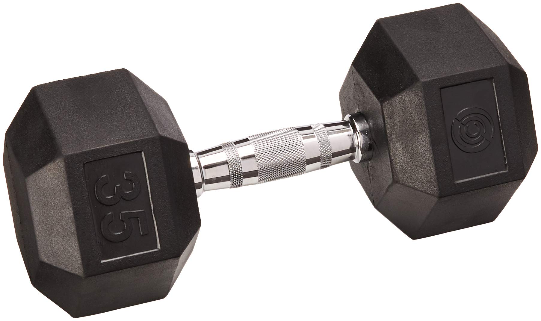Rubber Encased Solid Hex Dumbbell 40lb