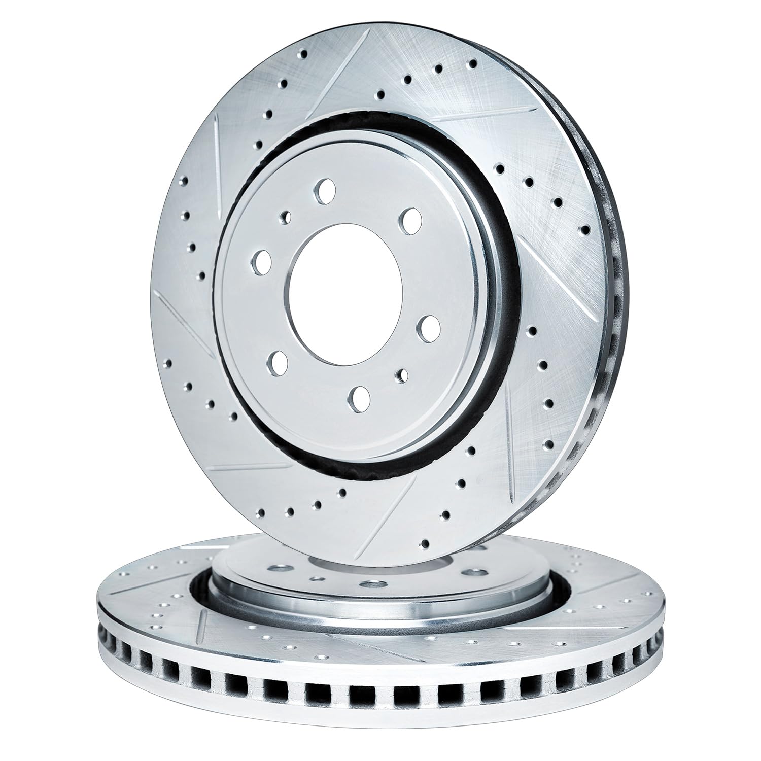 R1 Concepts Drilled and Slotted Silver Disc Brake Rotor Set WGPN1-48009