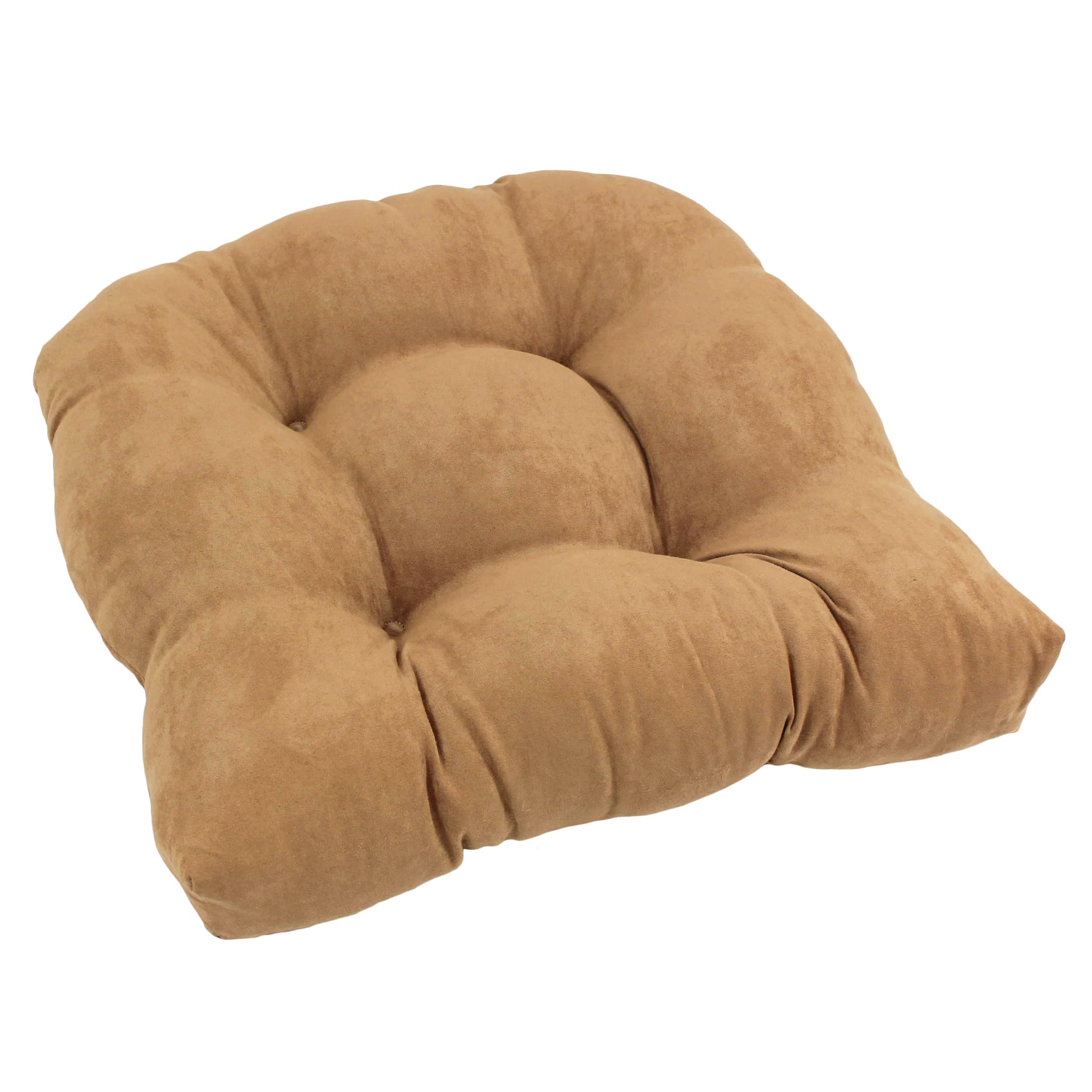 19-inch U-Shaped Micro Suede Tufted Dining Chair Cushion - Camel
