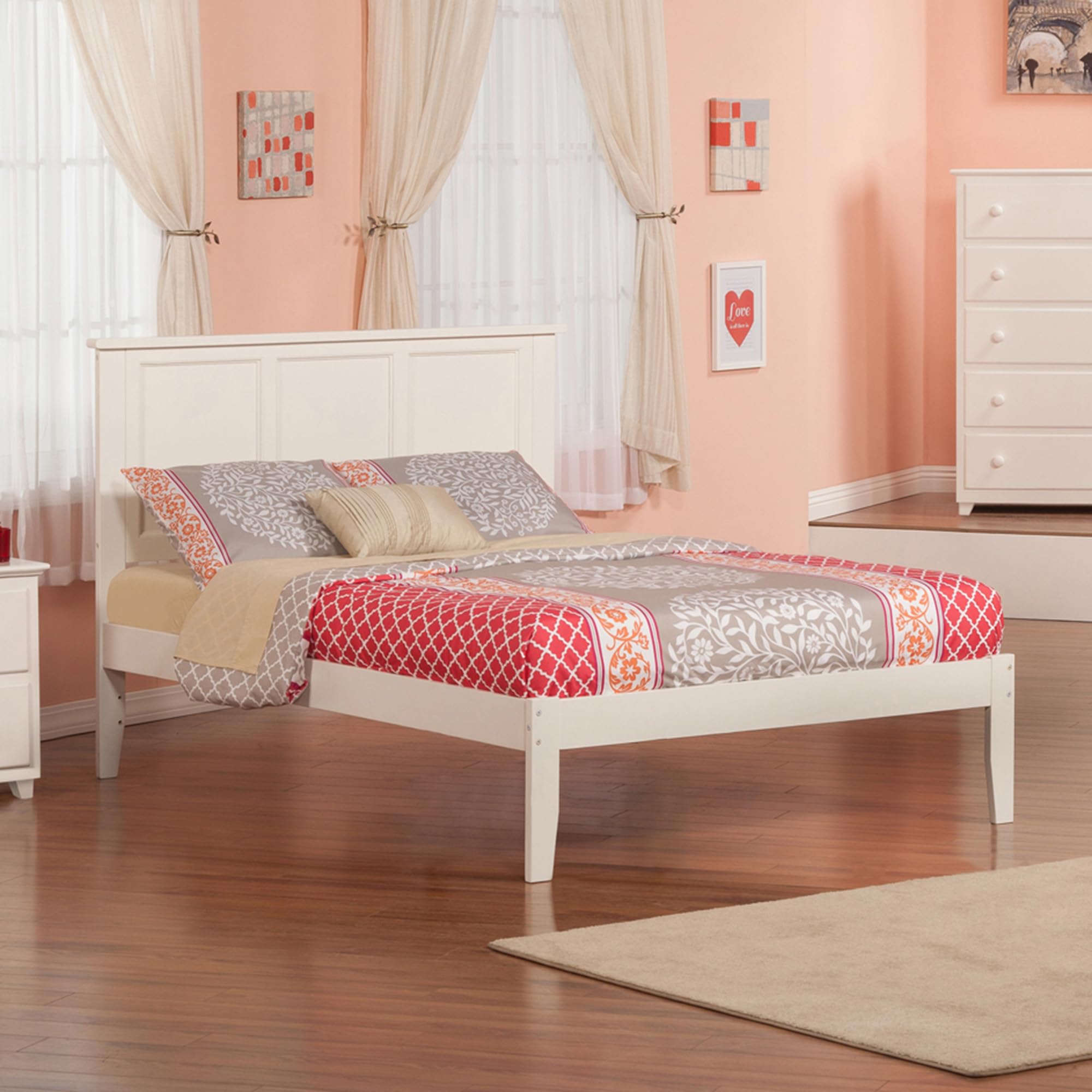 Madison Full Platform Bed in White