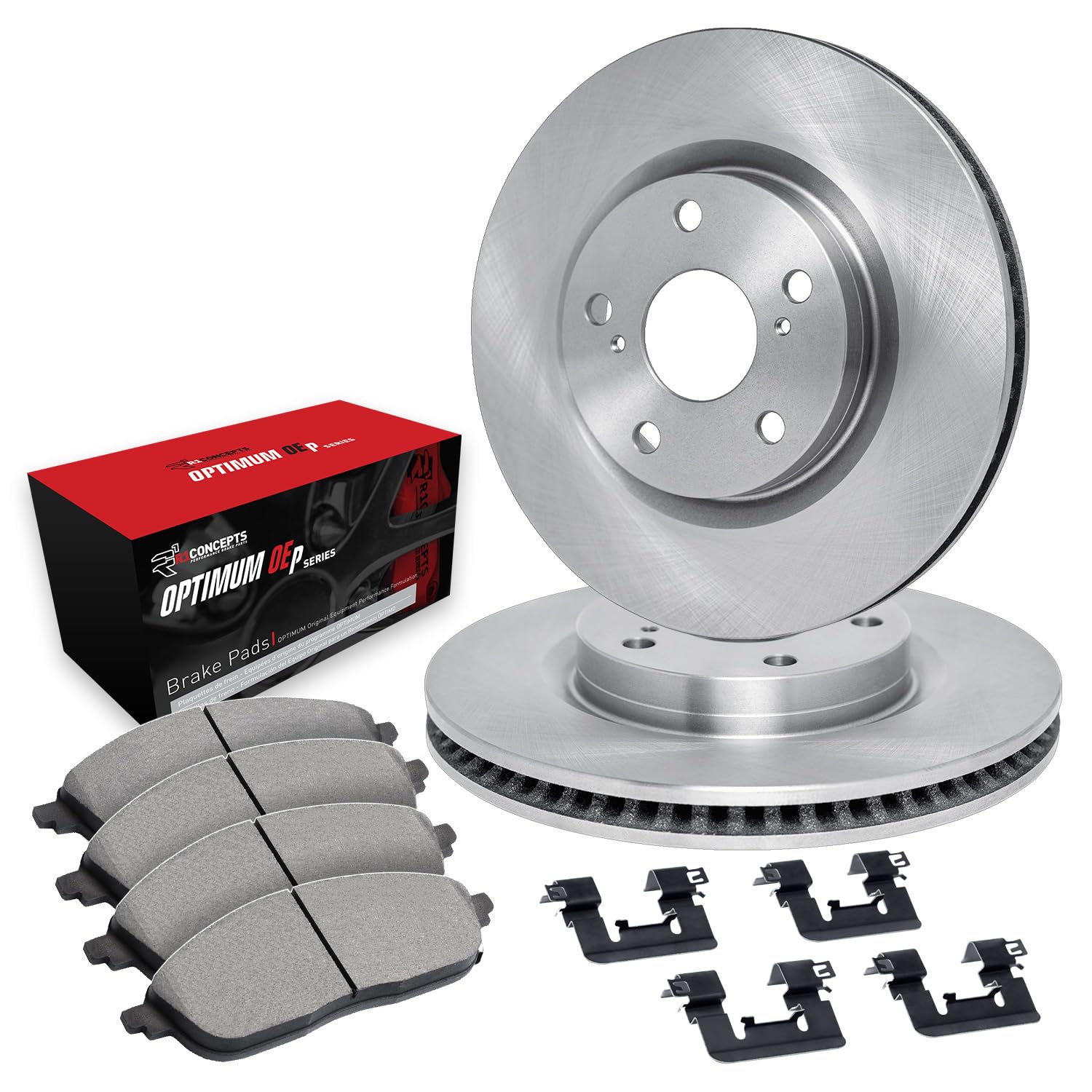 R1 Concepts Disc Brake Rotor Set with Optimum Oe Pads and Hardware WFUH1-21161