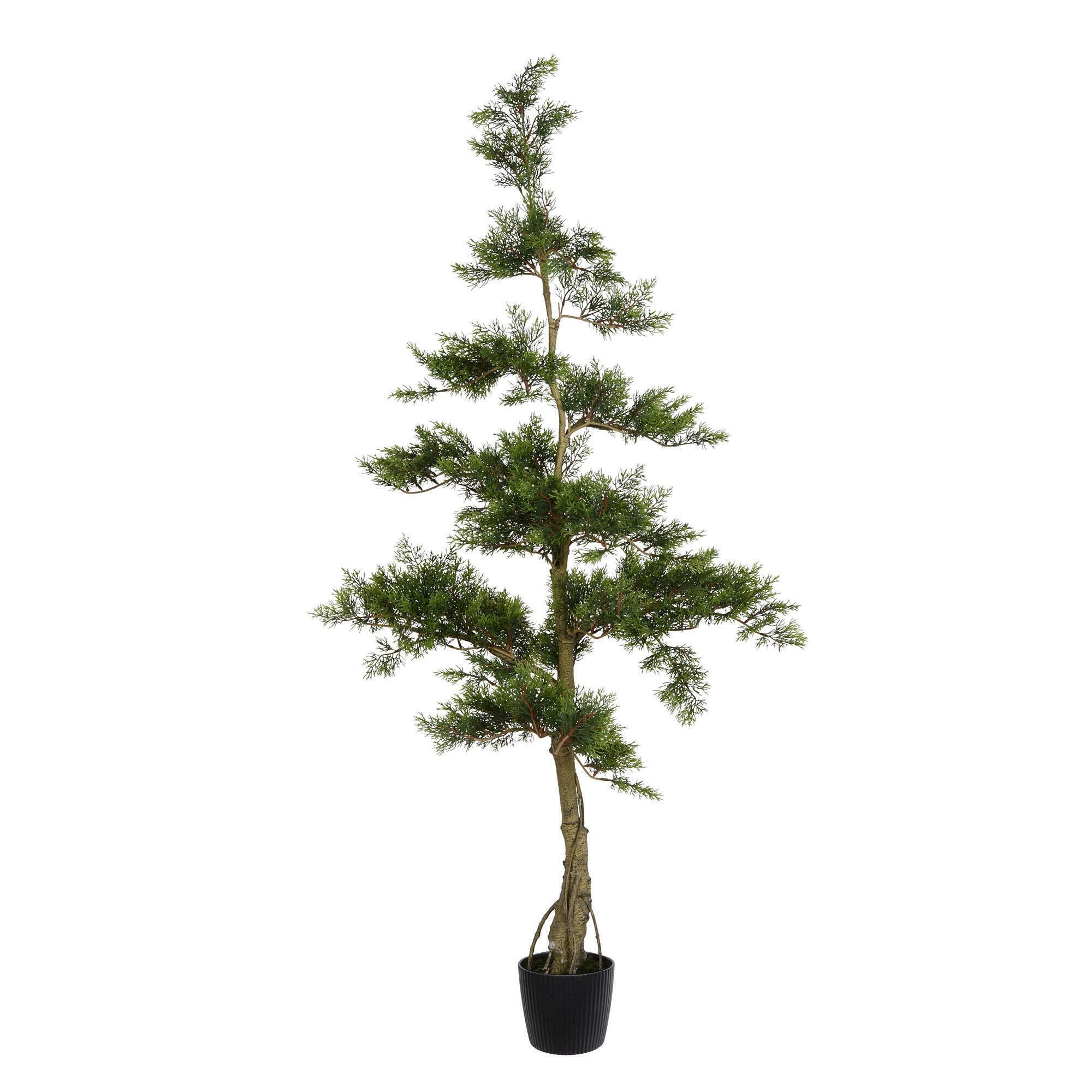 Casafoyer 5' Artificial Cedar Tree - Lifelike Potted Greenery, No Maintenance ( Pack of 2 )