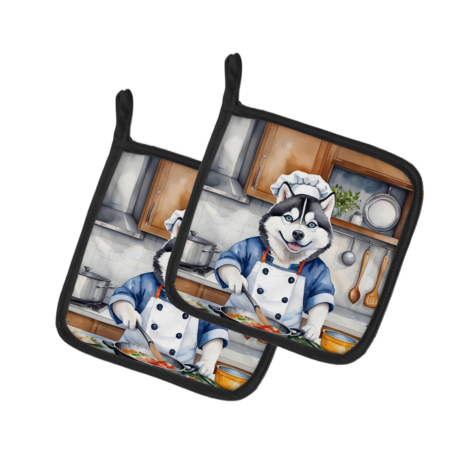 Siberian Husky The Chef Pair of Pot Holders