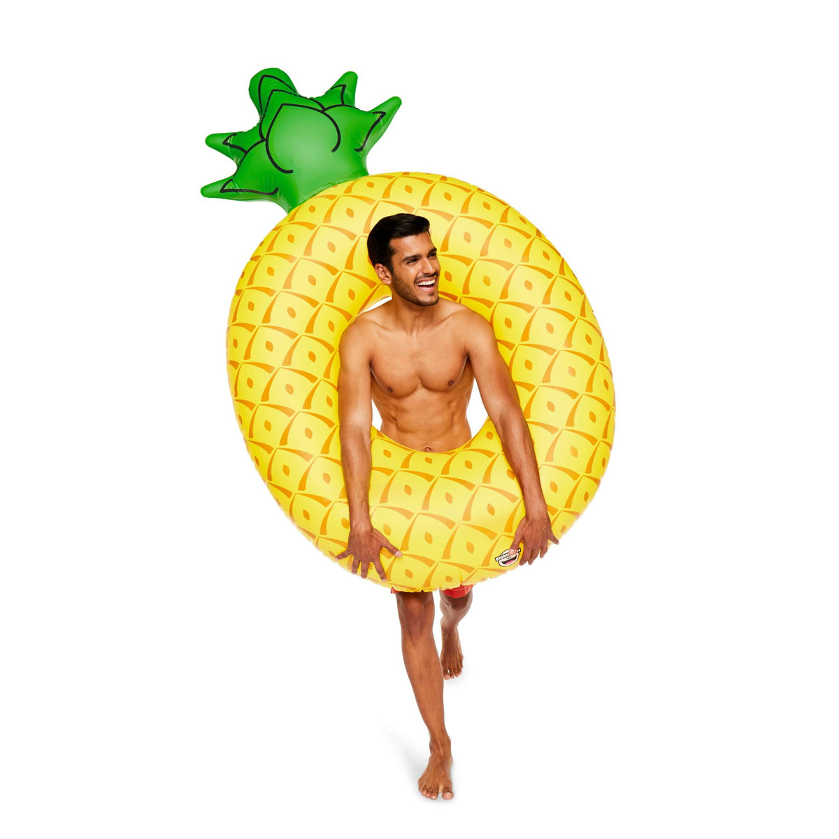 Bigmouth Inc Giant Pineapple Pooi Fioat, Fun Infiatable Fruit Floatie, Vinyl Summer Ring Tube For Swimming Pool, Patch Kit Inclu