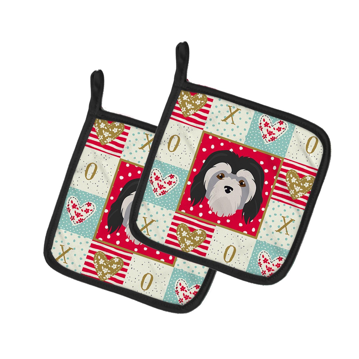 Lowchen Little Lion Dog Love Pair of Pot Holders