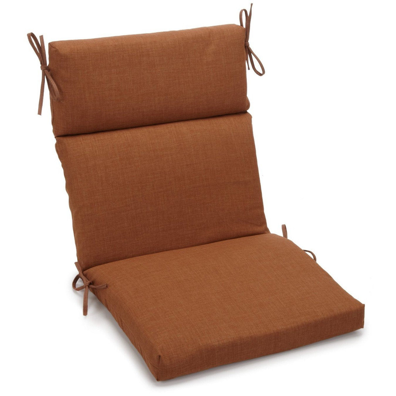 18-inch by 38-inch Spun Polyester Outdoor Squared Seat/Back Chair Cushion - Mocha