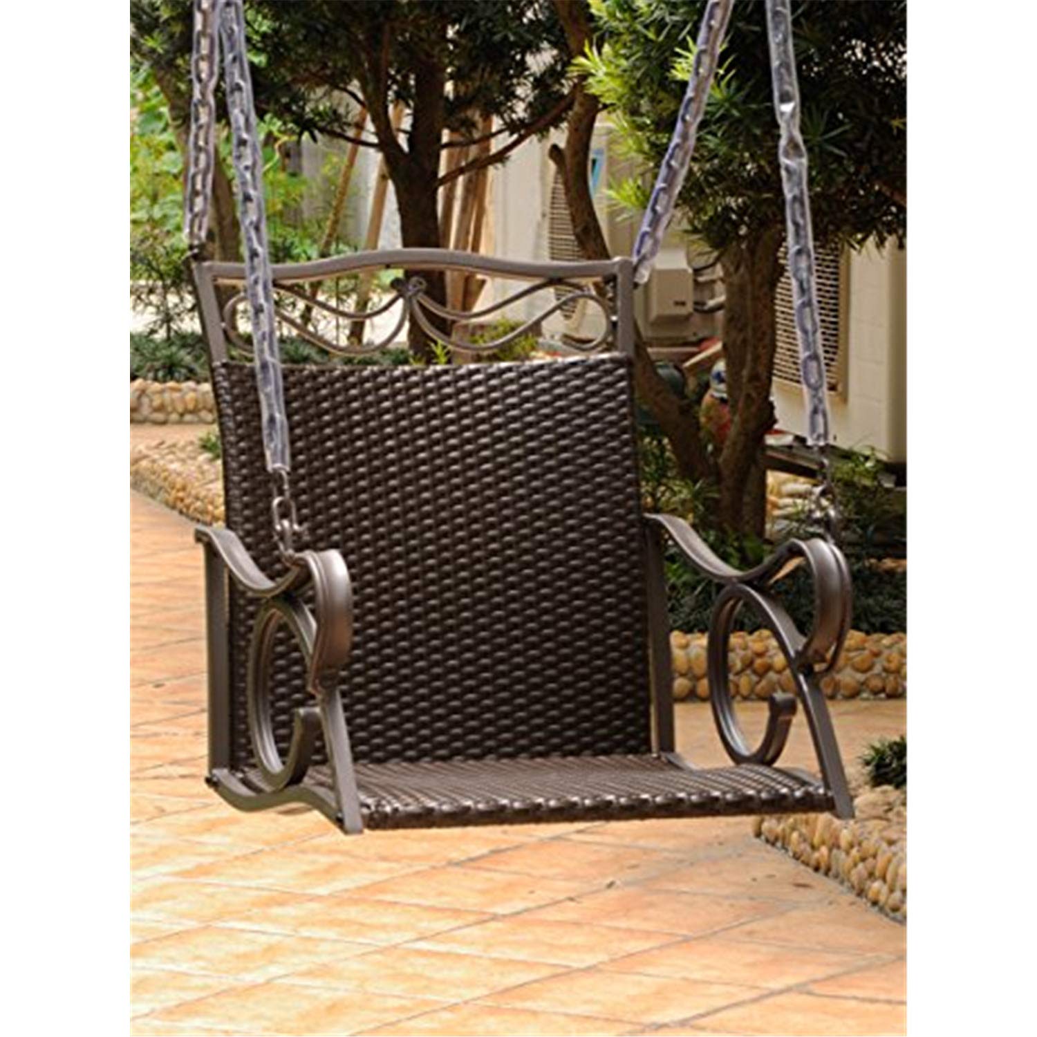 Valencia Resin Wicker/ Steel Hanging Chair Swing - Chocolate