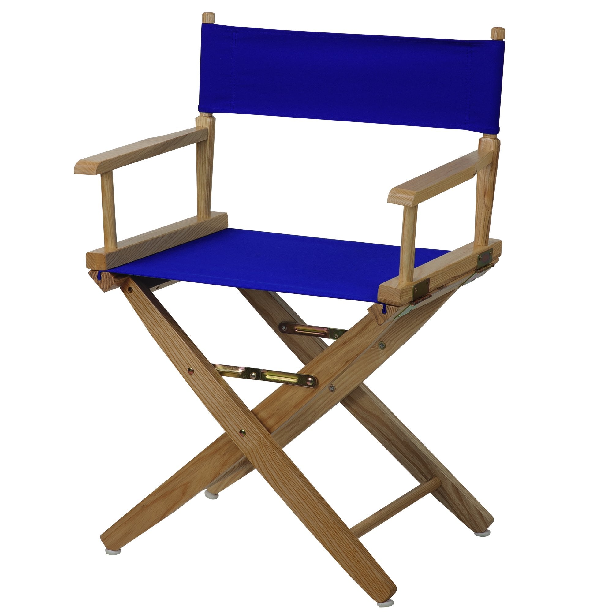 Extra-Wide Premium 18  Directors Chair Natural Frame W/Royal Blue Color Cover