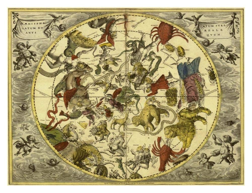 Maps of the Heavens: Planisphaerium Stellatum Boreale-Paper Art-18x14”