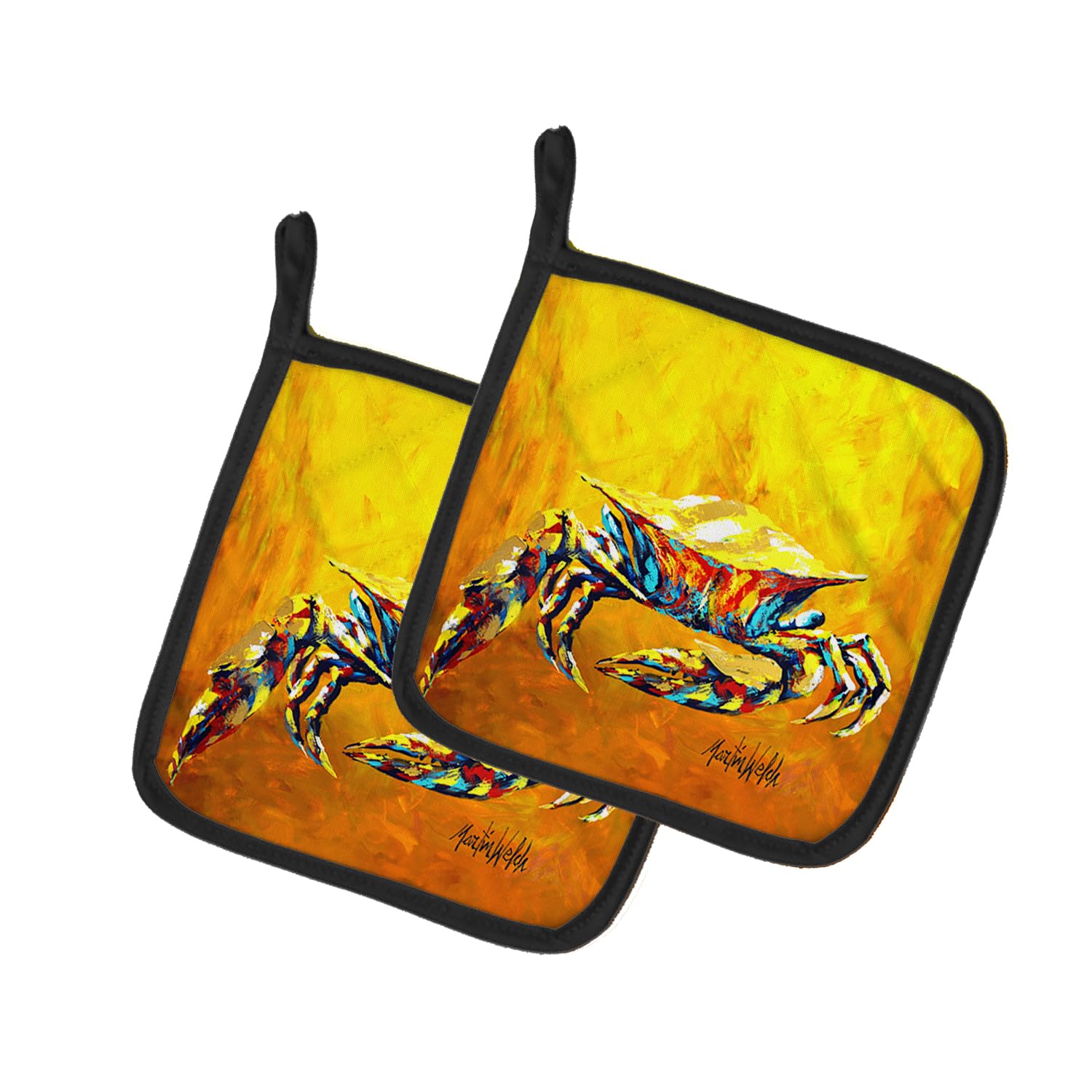 Crab Called the Bigger Jigger Pair of Pot Holders