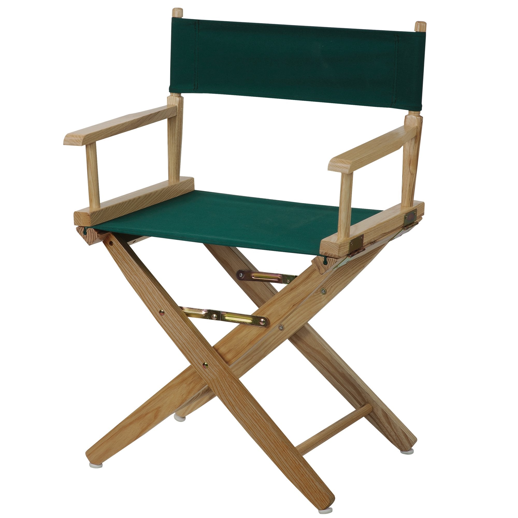 Extra-Wide Premium 18  Directors Chair Natural Frame W/Hunter Green Color Cover