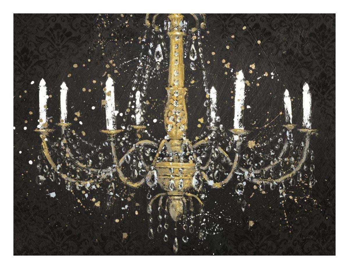 Grand Chandelier Black I v2 -Paper Art-26x20″