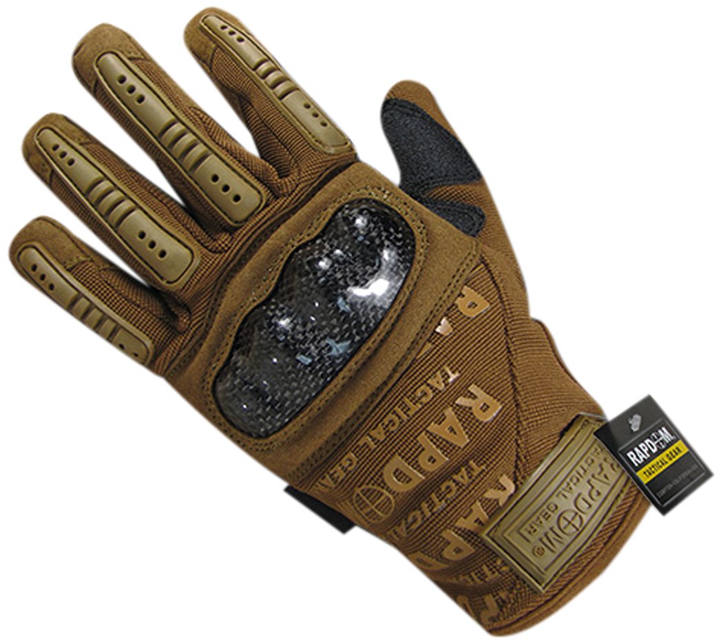 Carbon Fiber Combat Gloves, Coyote, 2X