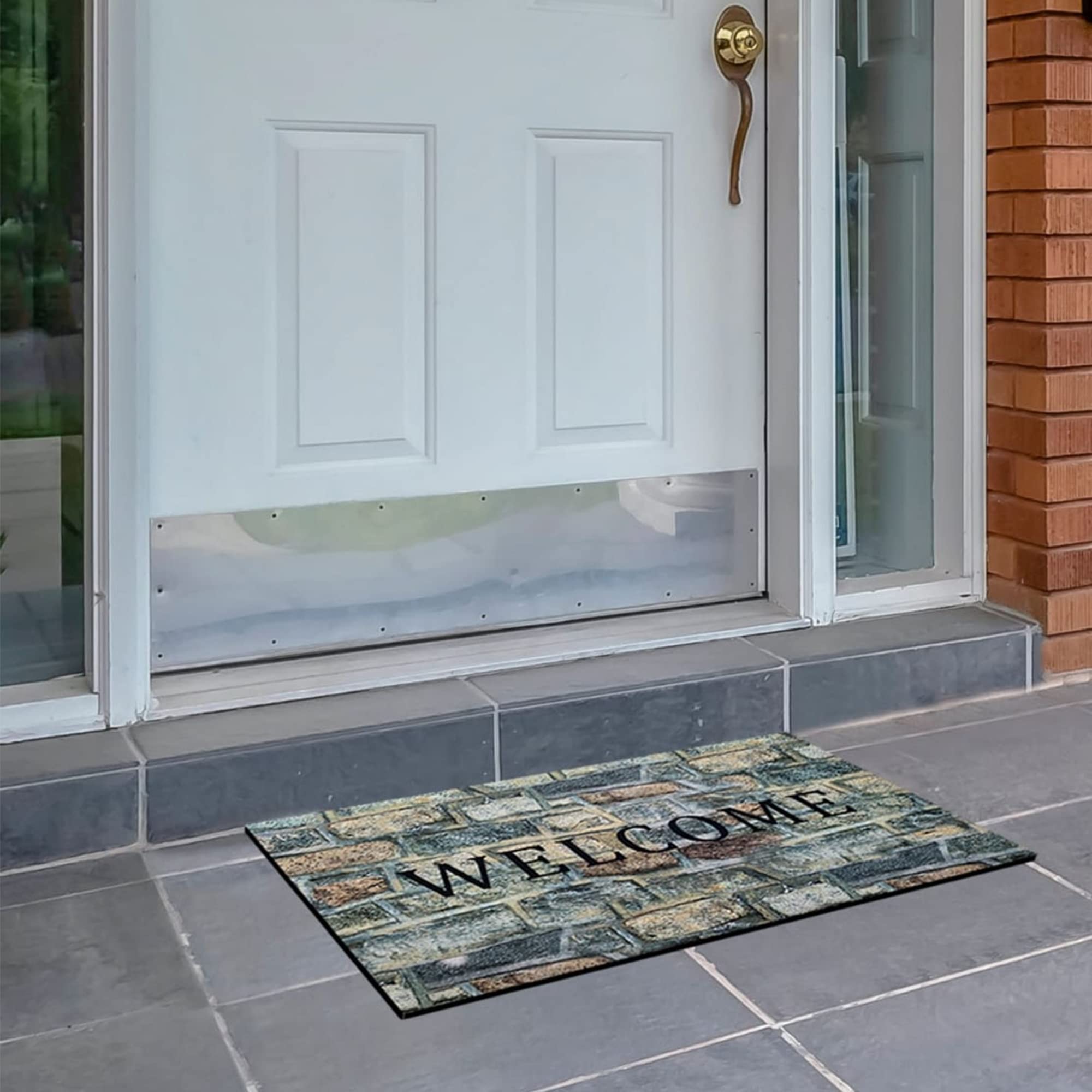 Welcome Outdoor Rubber Entrance Mat 18x30 - Welcome Stone