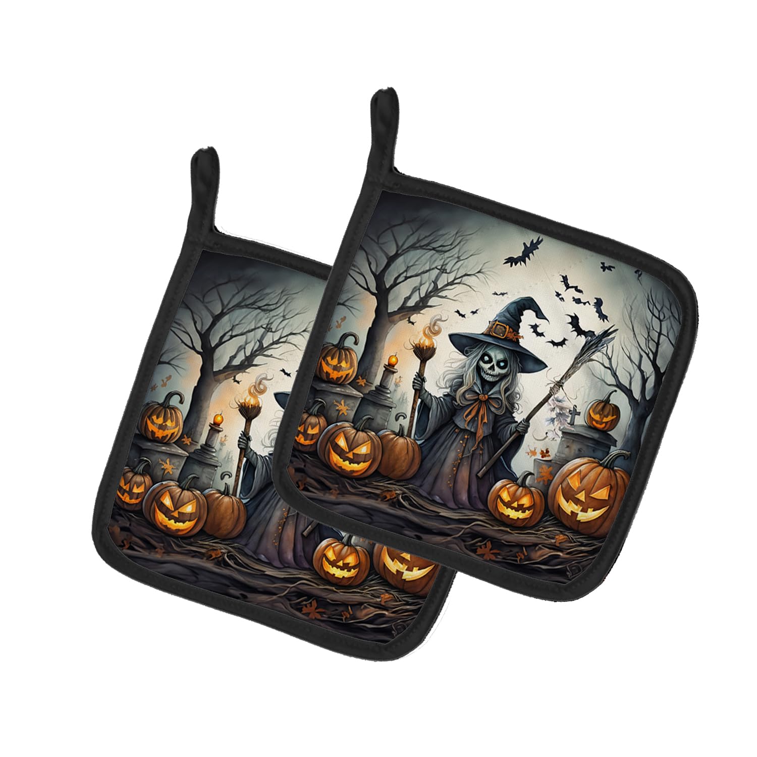 Witch Spooky Halloween Pair of Pot Holders