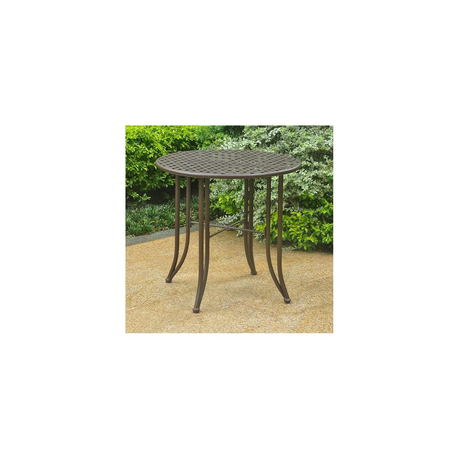 Mandalay Iron Patio Bistro Table -Rustic Brown
