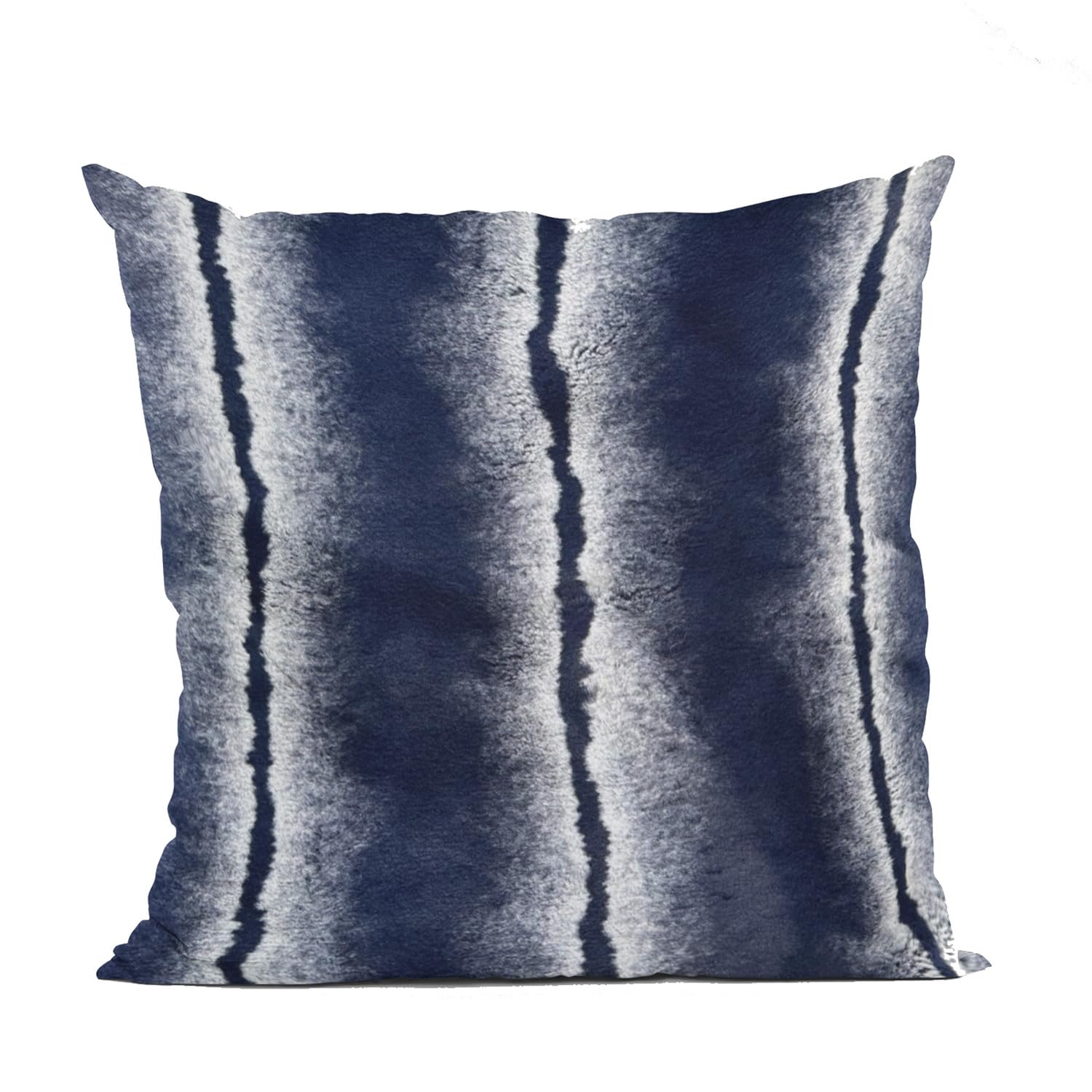 Plutus Navy Fluffy Fields Animal Faux Fur Luxury Throw Pillow - Double sided  22 x 22”