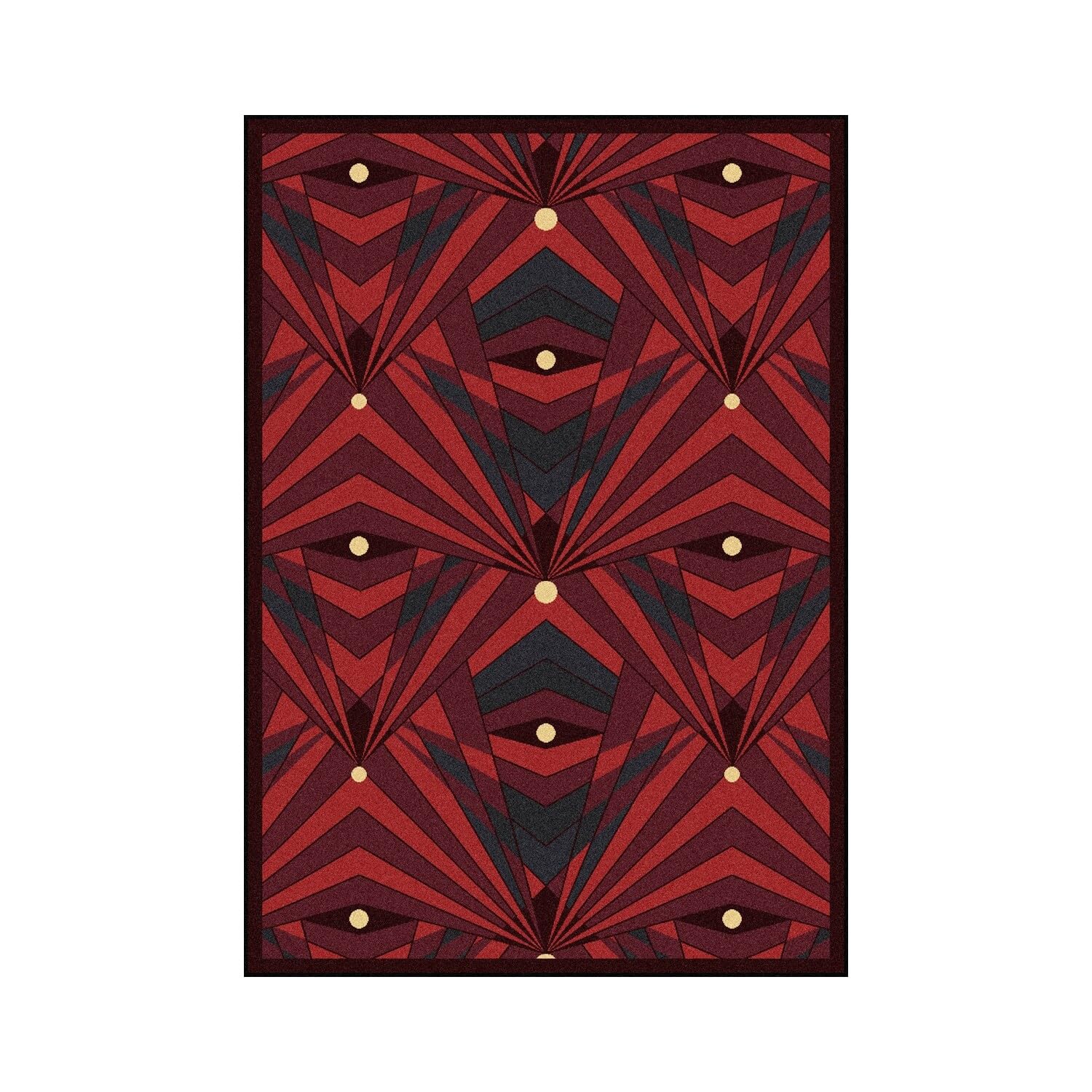 Deco Strobe 54 x 78??area rug in color Burgundy