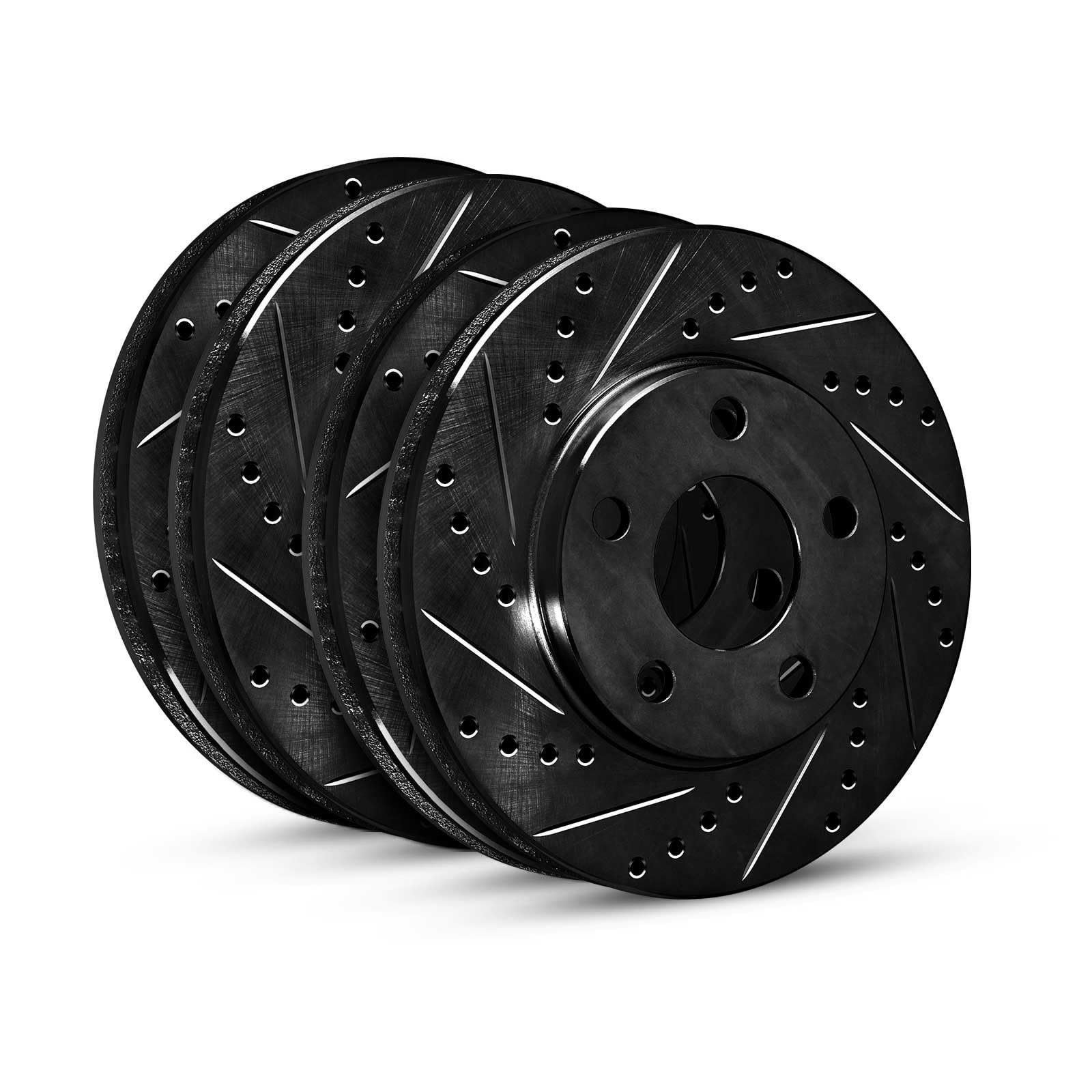 R1 Concepts Drilled and Slotted Black Disc Brake Rotor and Drum Set WHPN2-92053