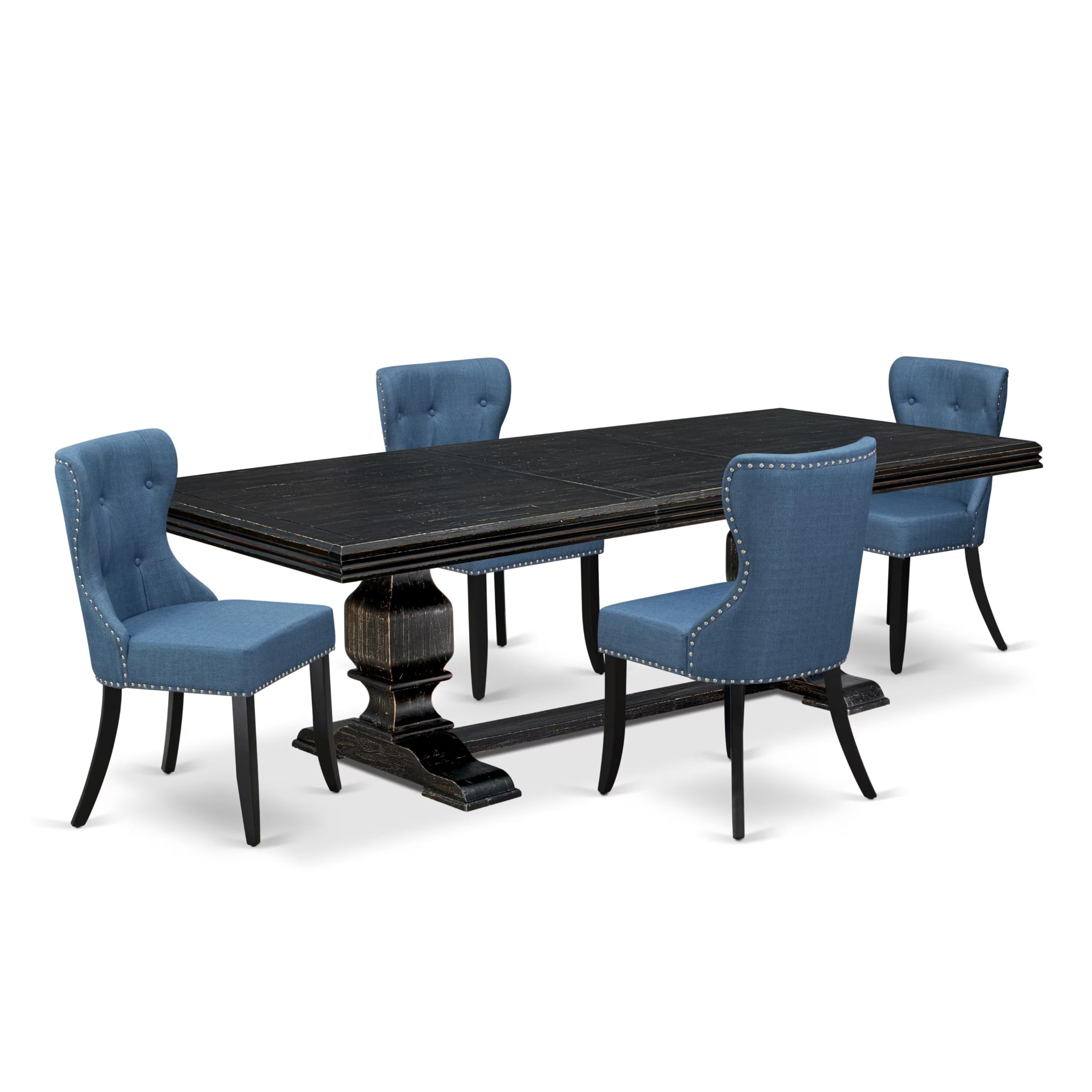 5 piece Dining Room Table Set of a Dining Table and 4 Upholstered Chairs