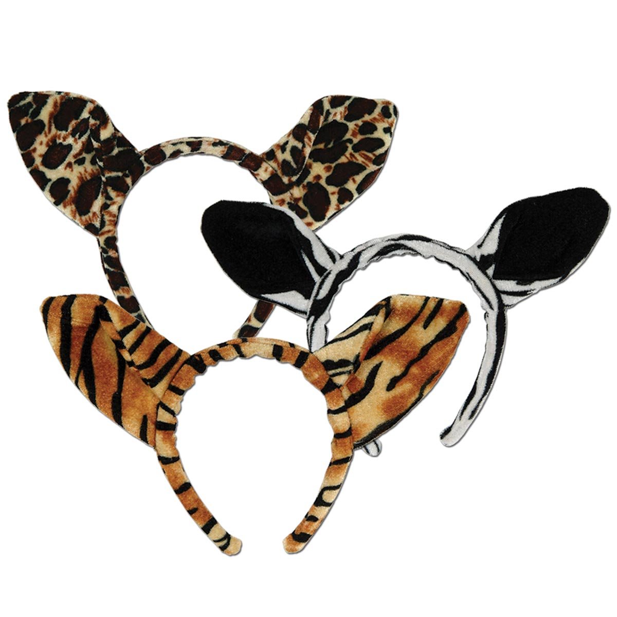 Soft-Touch Animal Print Ears (Pack of 12)