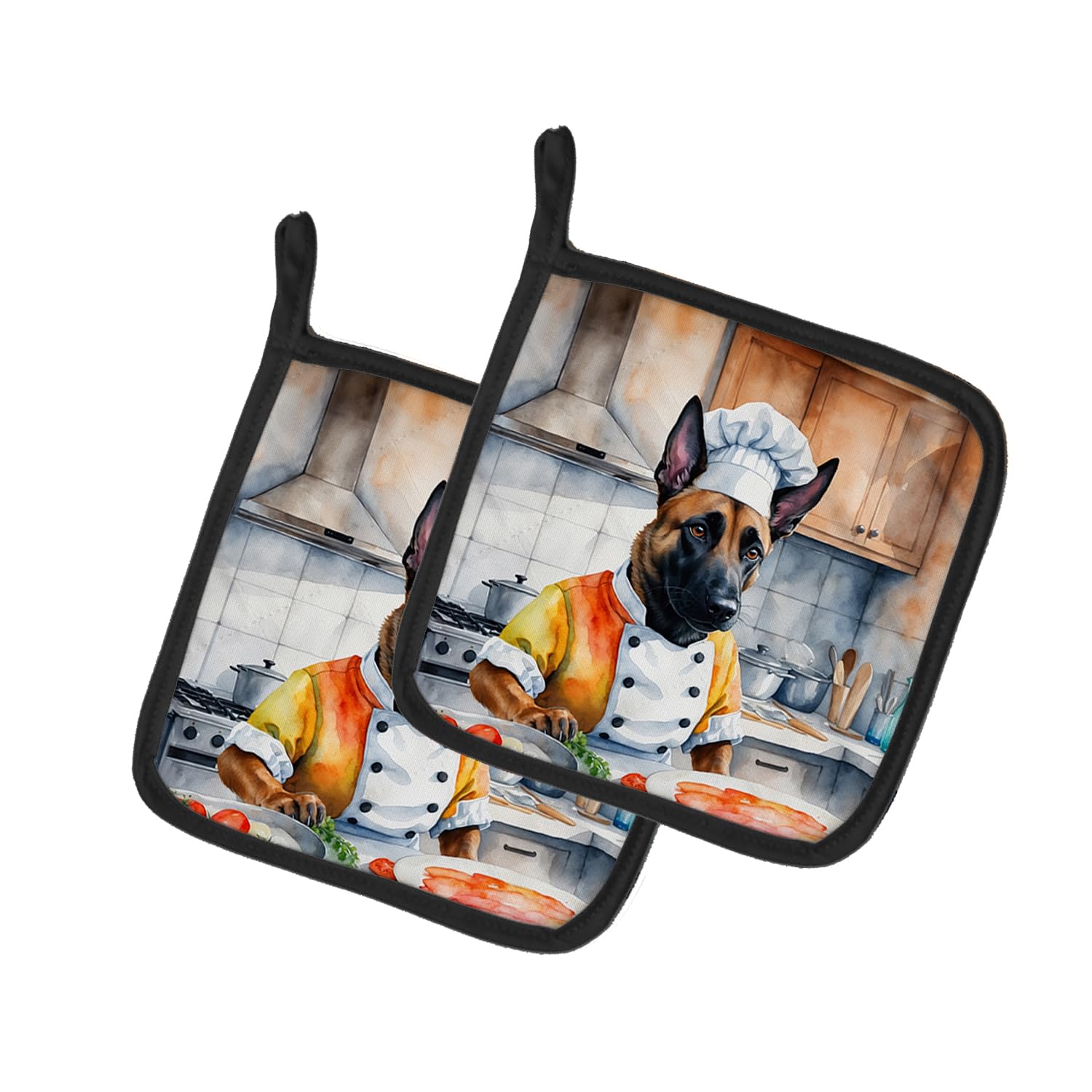 Belgian Malinois The Chef Pair of Pot Holders