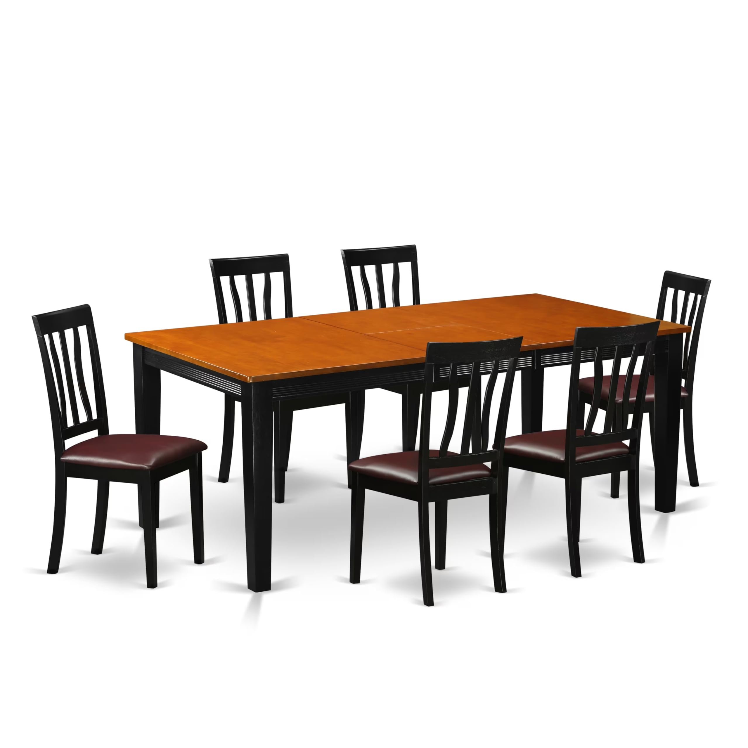 7  PC  Dining  set-Dining  Table  with  6  Wooden  Dining  Chairs